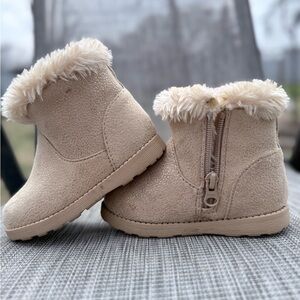 Cat & Jack toddler boots-cream with gold metallic shine